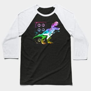 T-Rex Dinosaur and Guitar Baseball T-Shirt